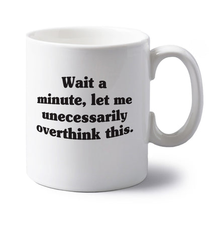 Wait a minute, let me unecessarily overthink this. left handed white ceramic mug 
