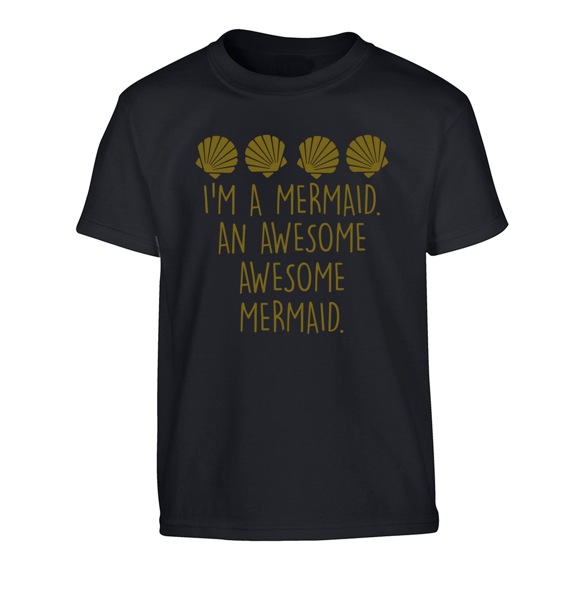 I'm a mermaid an awesome awesome mermaid Children's black Tshirt 12-14 Years