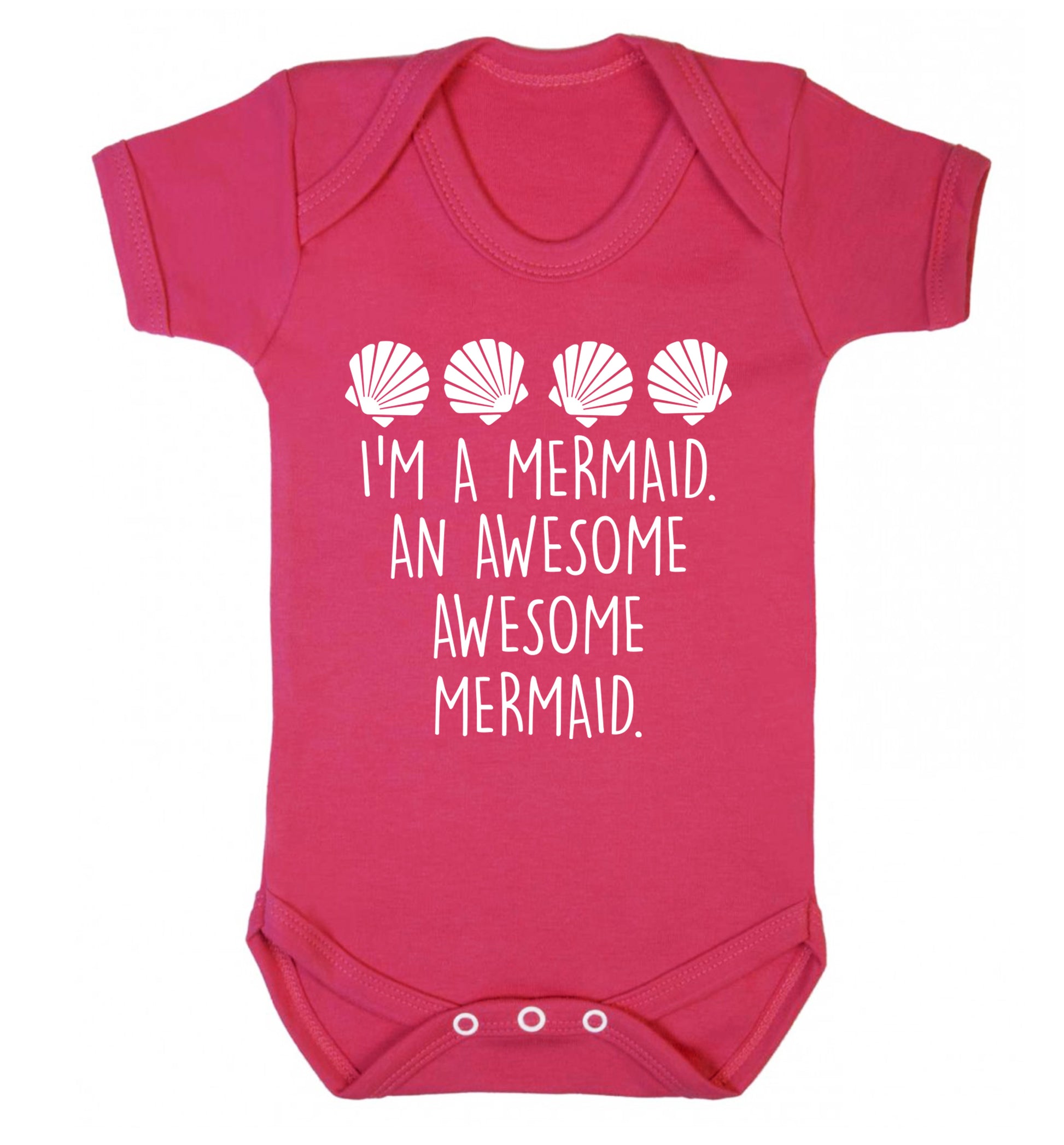 I'm a mermaid an awesome awesome mermaid Baby Vest dark pink 18-24 months