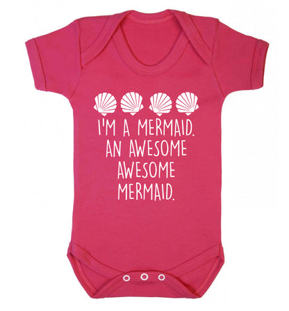 I'm a mermaid an awesome awesome mermaid Baby Vest dark pink 18-24 months