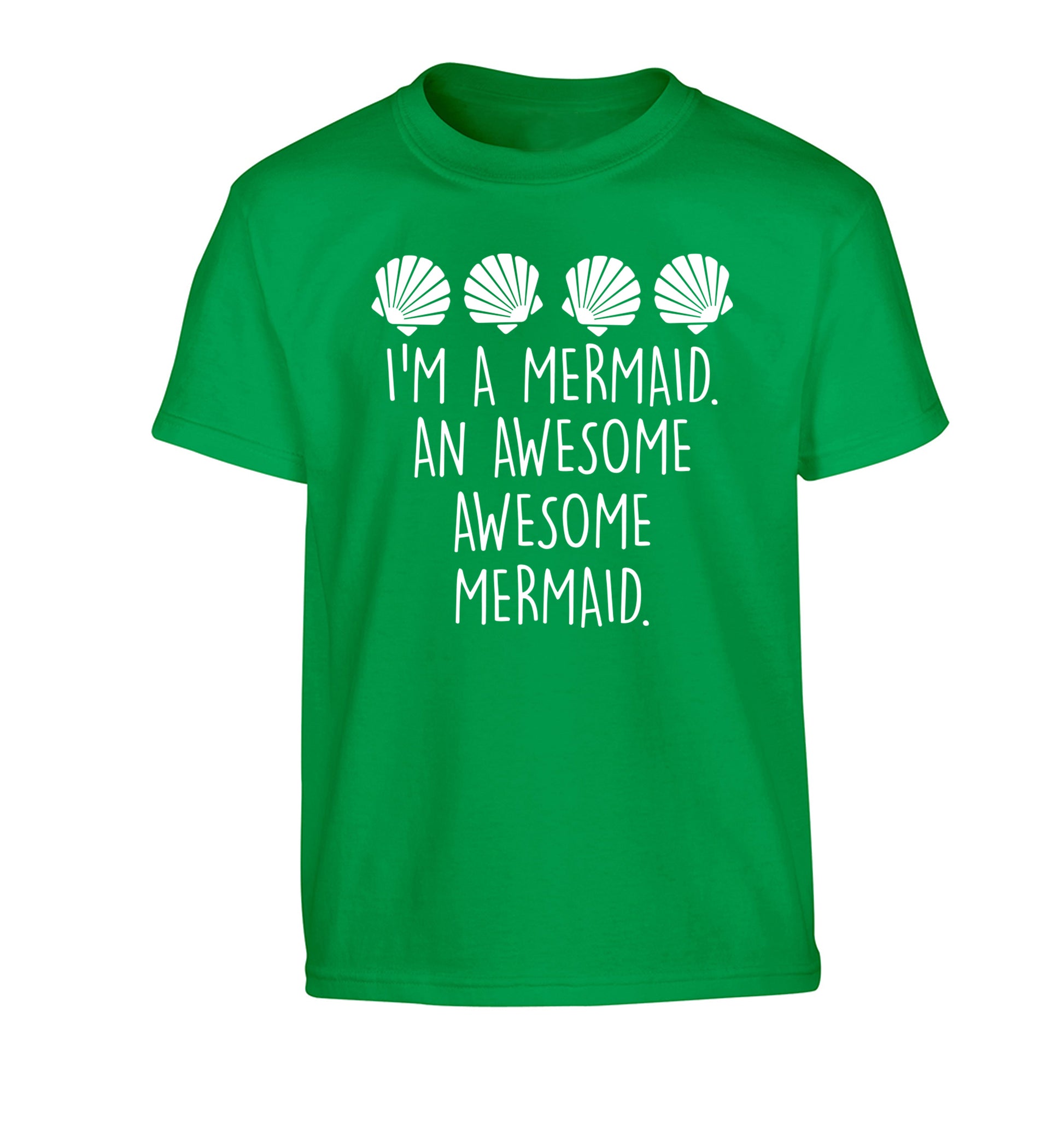 I'm a mermaid an awesome awesome mermaid Children's green Tshirt 12-14 Years