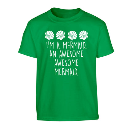 I'm a mermaid an awesome awesome mermaid Children's green Tshirt 12-14 Years