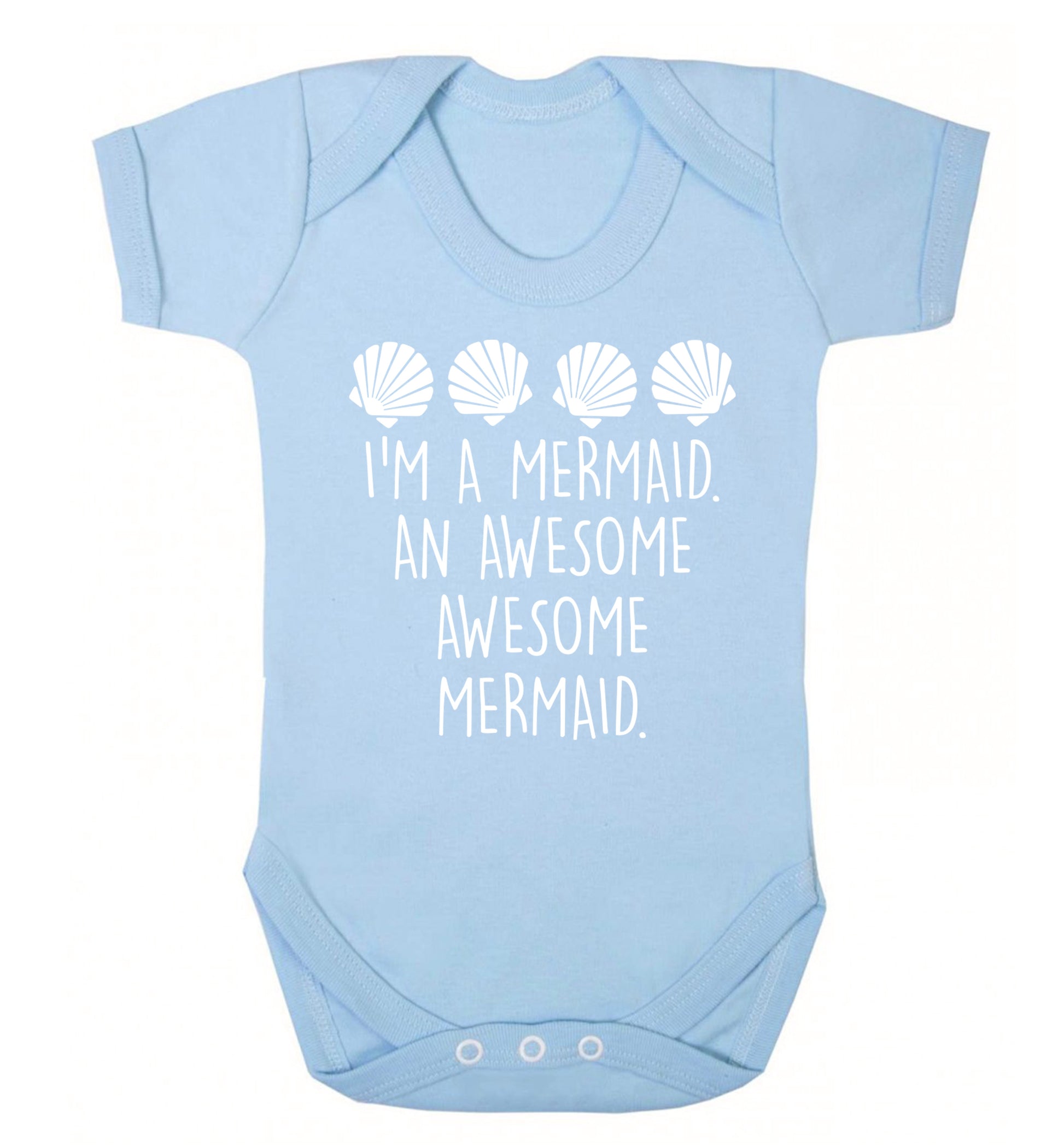 I'm a mermaid an awesome awesome mermaid Baby Vest pale blue 18-24 months