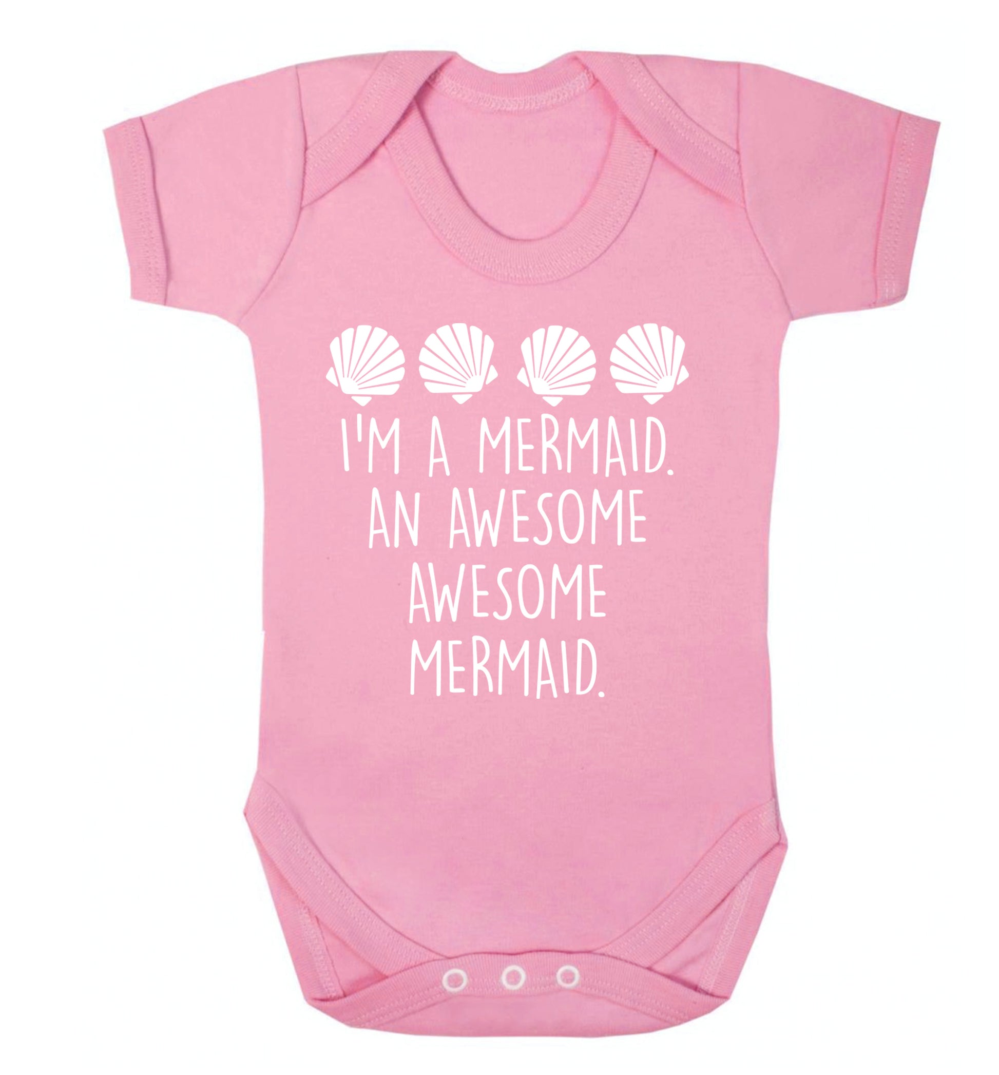 I'm a mermaid an awesome awesome mermaid Baby Vest pale pink 18-24 months