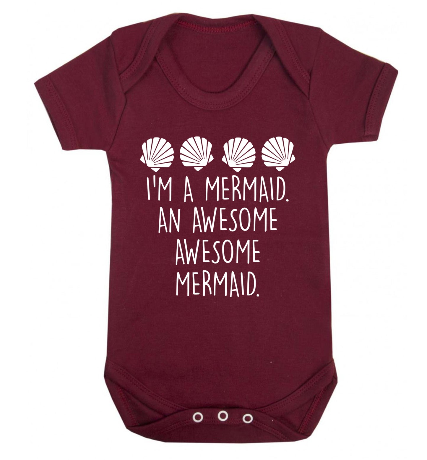I'm a mermaid an awesome awesome mermaid Baby Vest maroon 18-24 months