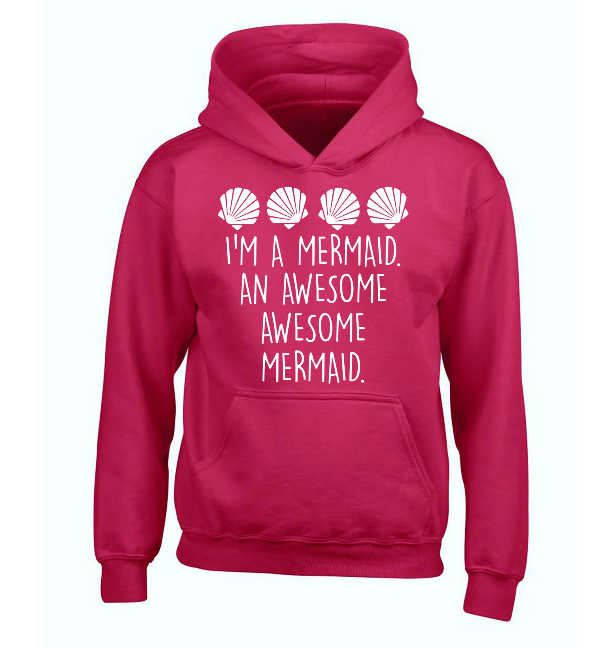 I'm a mermaid an awesome awesome mermaid children's pink hoodie 12-14 Years
