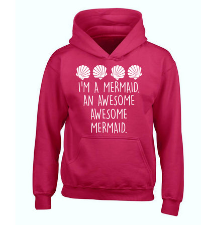 I'm a mermaid an awesome awesome mermaid children's pink hoodie 12-14 Years