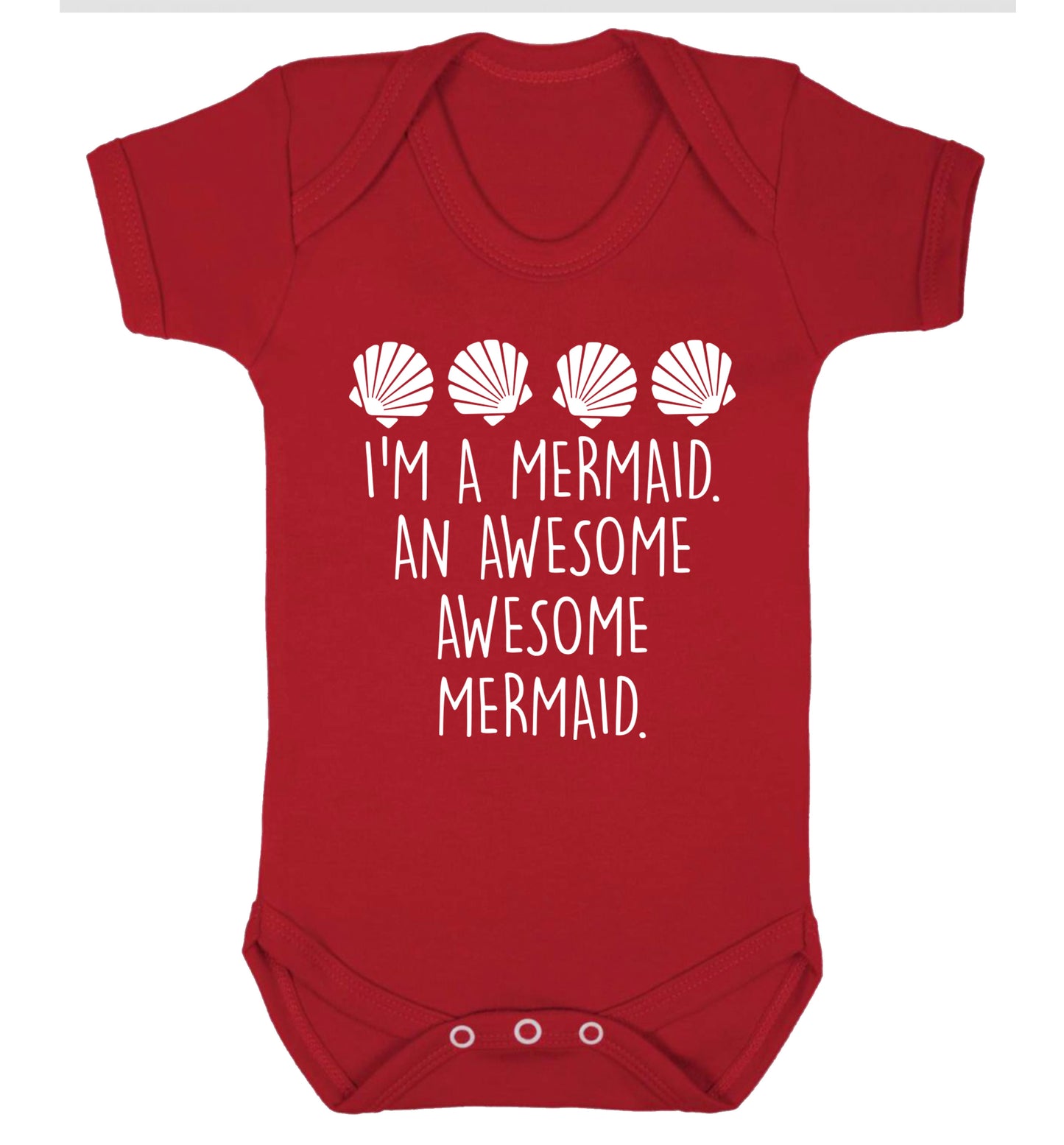 I'm a mermaid an awesome awesome mermaid Baby Vest red 18-24 months