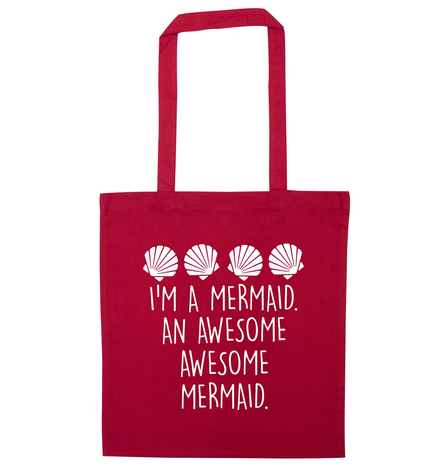 I'm a mermaid an awesome awesome mermaid red tote bag