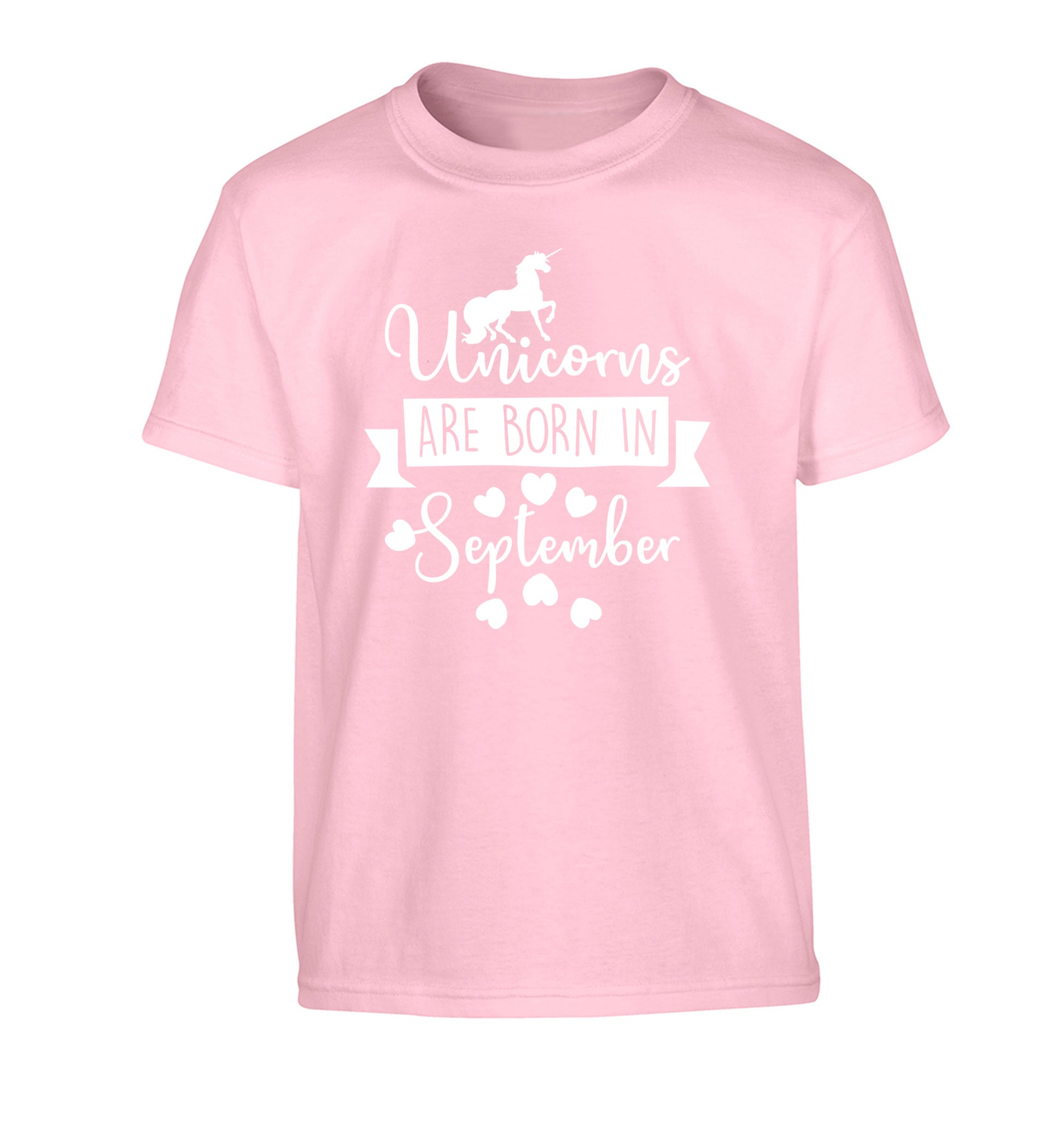 Unicorns are born in September Children's light pink Tshirt 12-13 Years