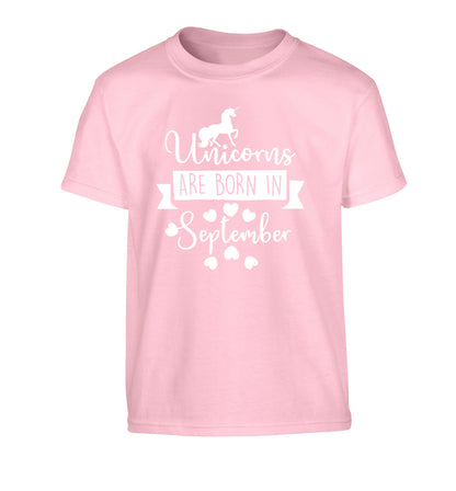 Unicorns are born in September Children's light pink Tshirt 12-13 Years