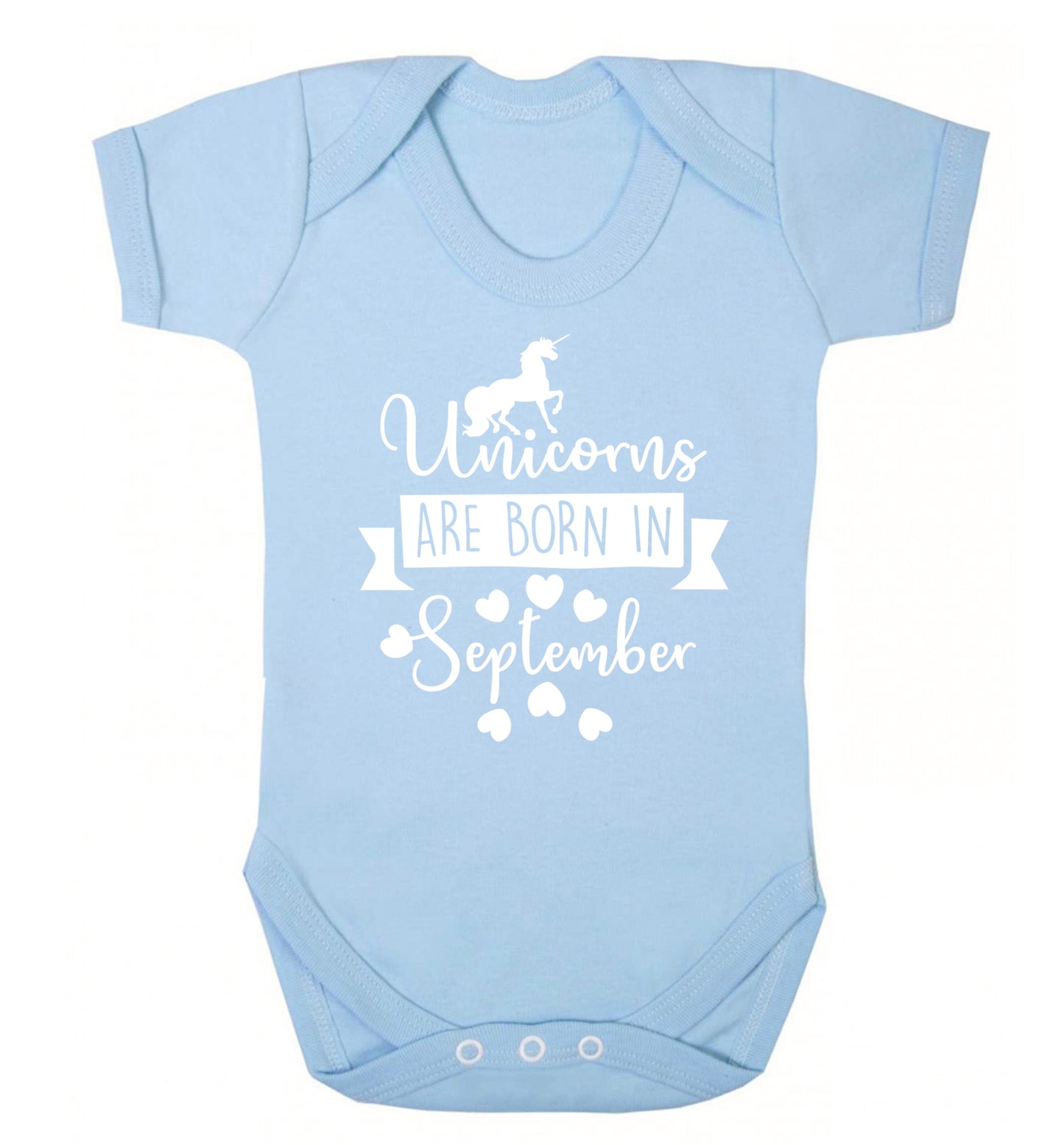 Unicorns are born in September Baby Vest pale blue 18-24 months