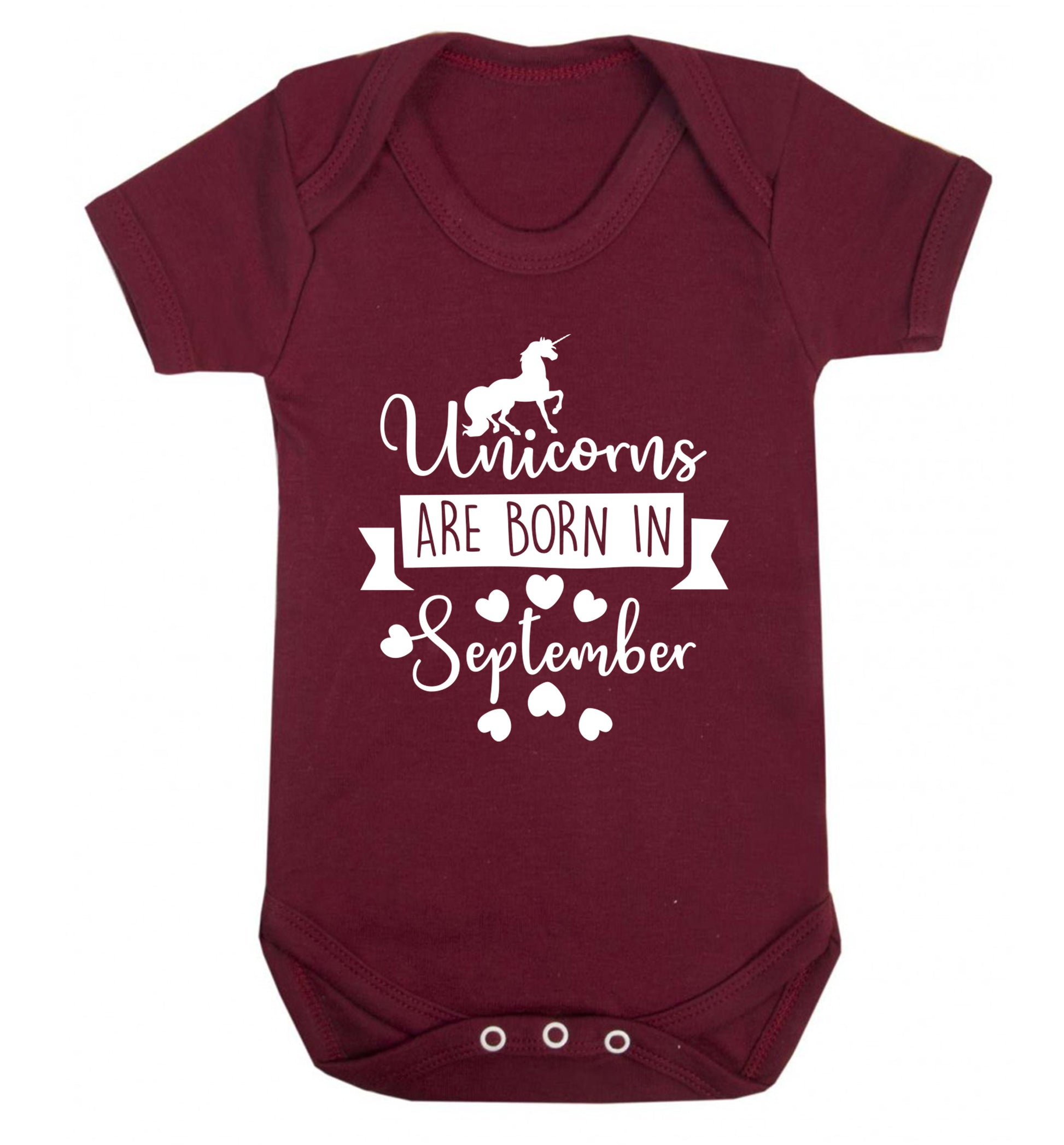 Unicorns are born in September Baby Vest maroon 18-24 months