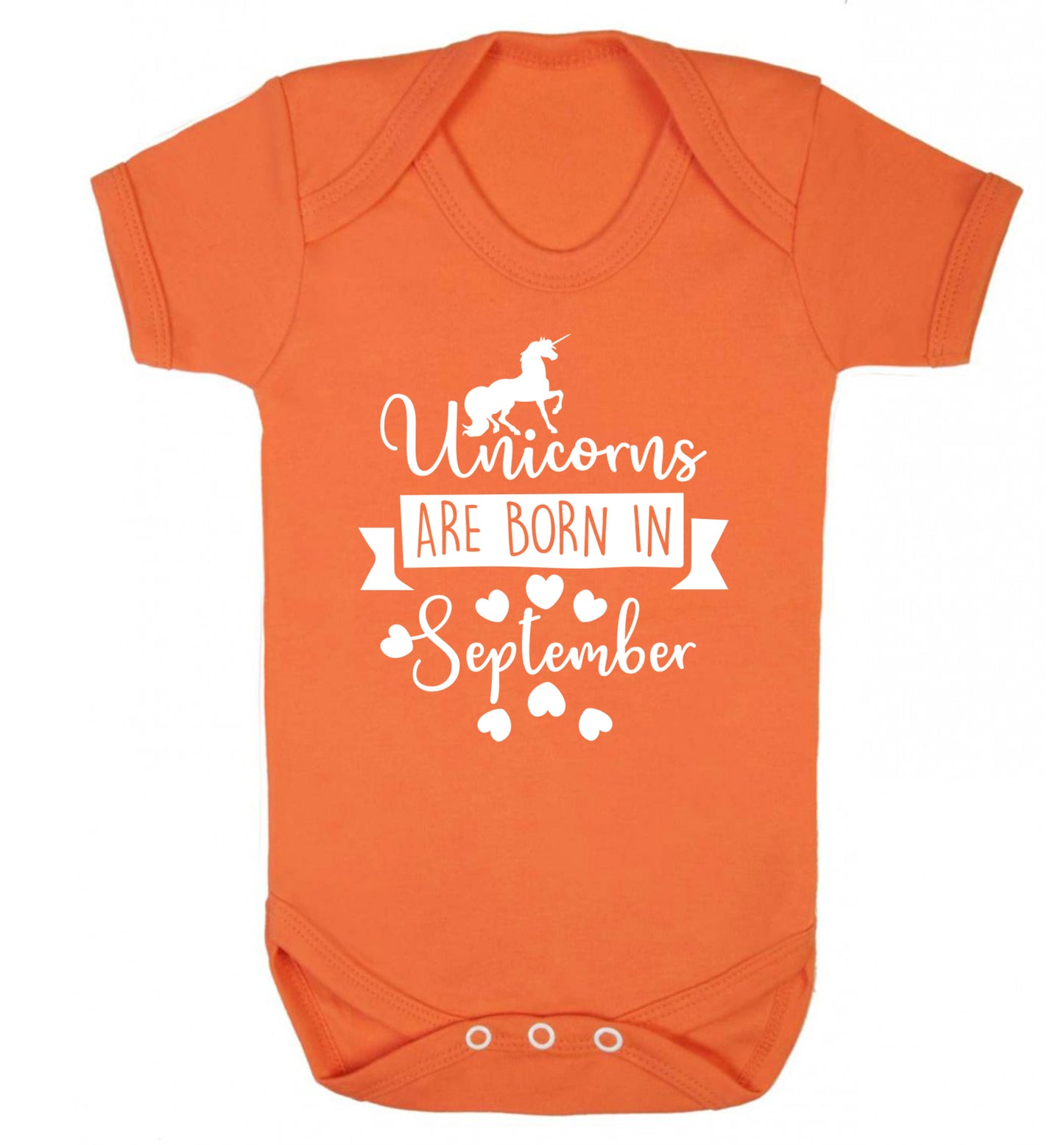 Unicorns are born in September Baby Vest orange 18-24 months