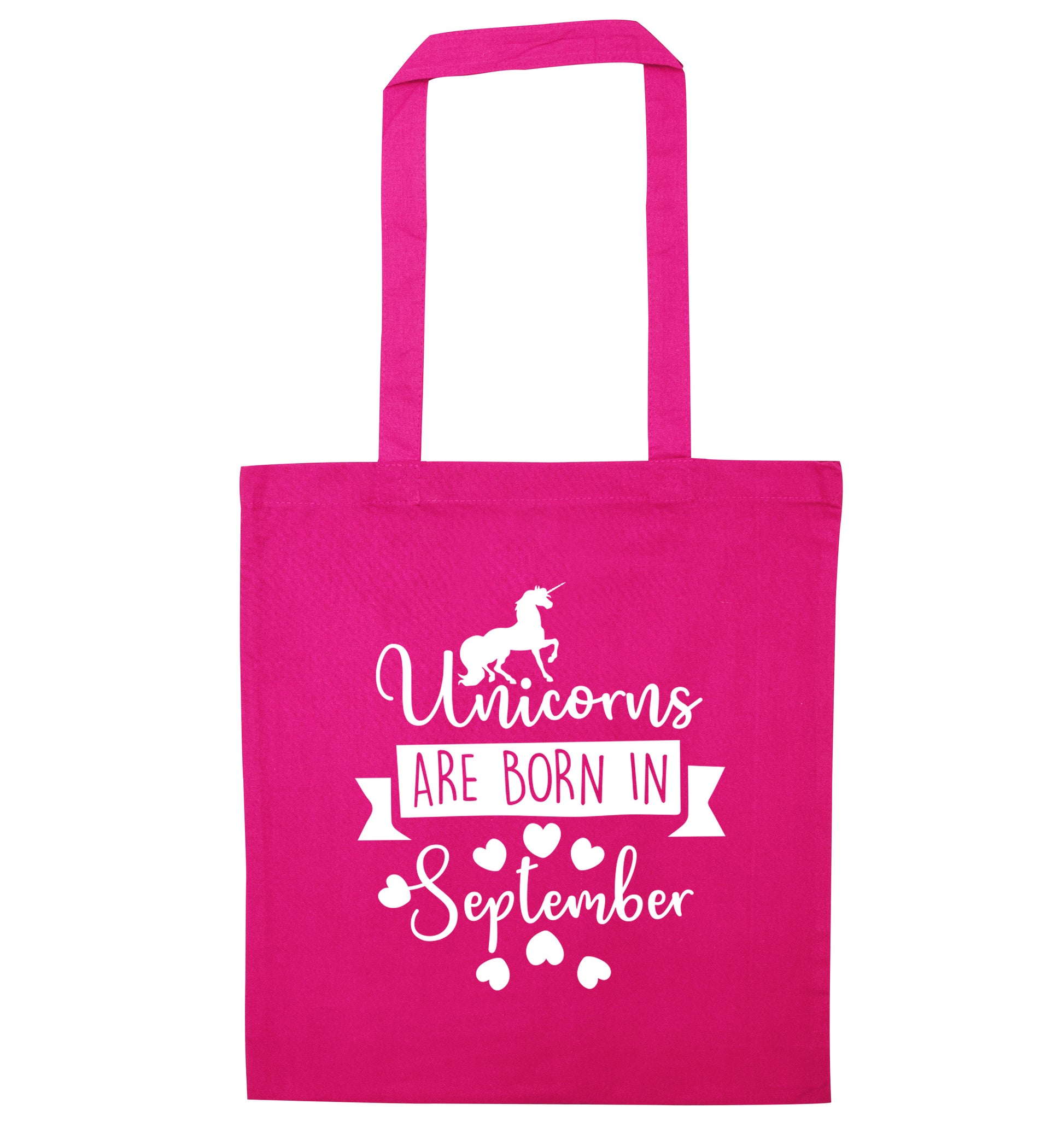 Unicorns are born in September pink tote bag