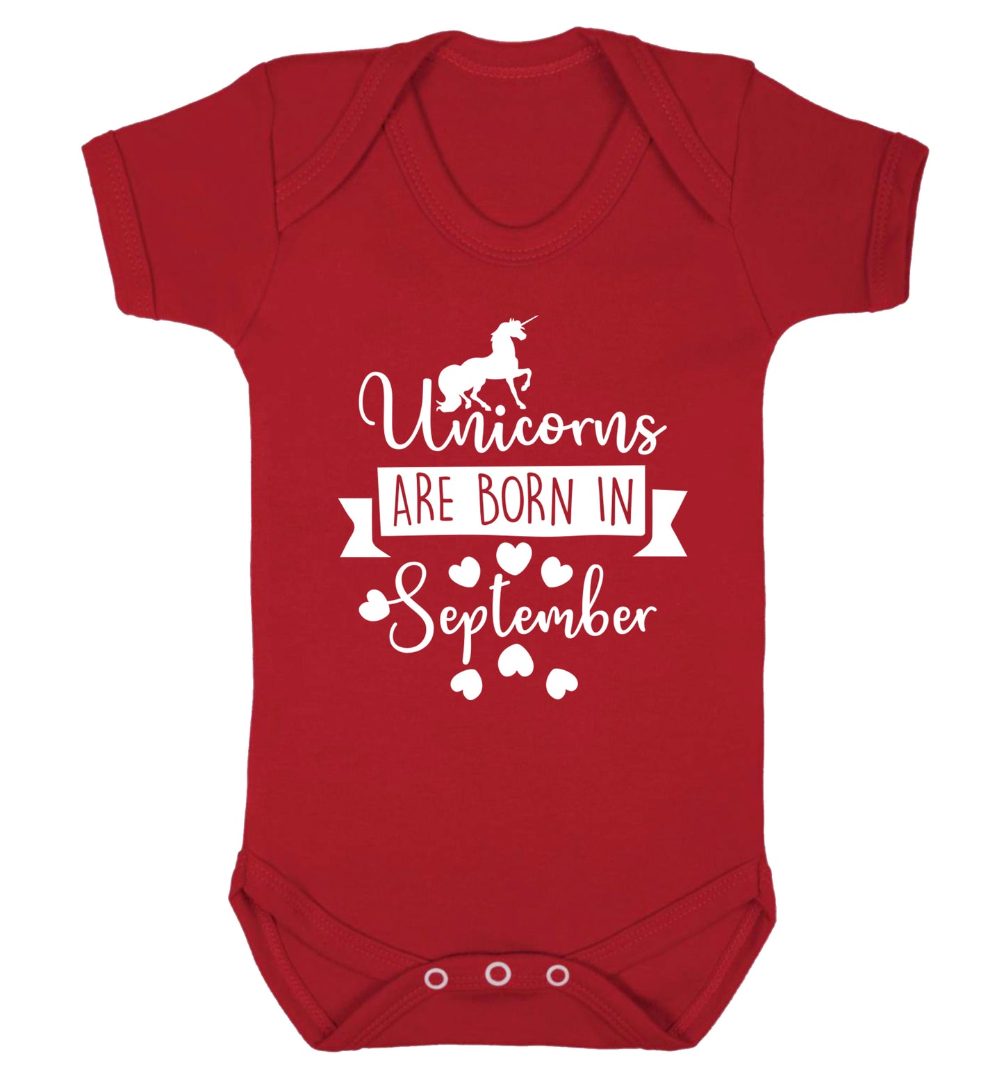 Unicorns are born in September Baby Vest red 18-24 months