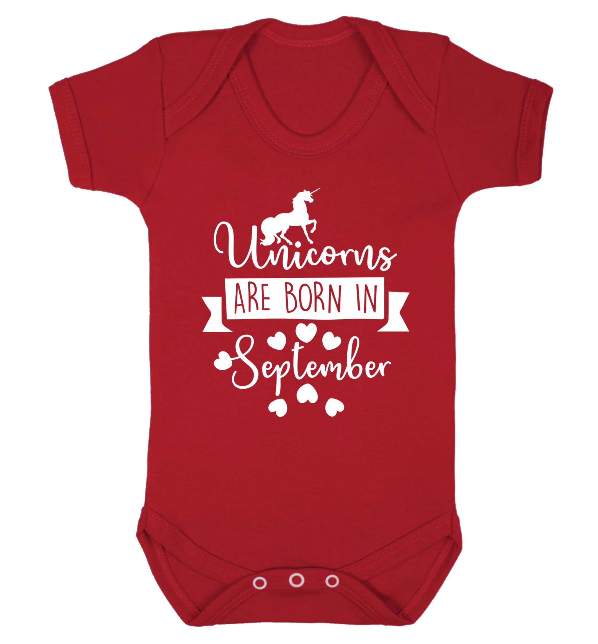 Unicorns are born in September Baby Vest red 18-24 months