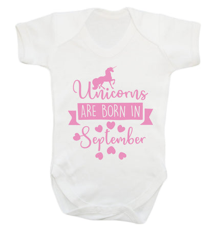 Unicorns are born in September Baby Vest white 18-24 months