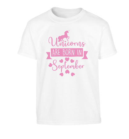 Unicorns are born in September Children's white Tshirt 12-13 Years