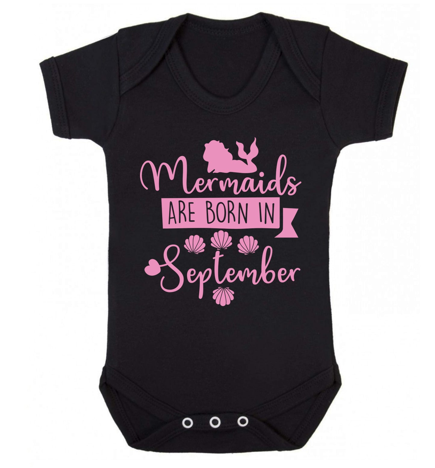 Mermaids are born in September Baby Vest black 18-24 months