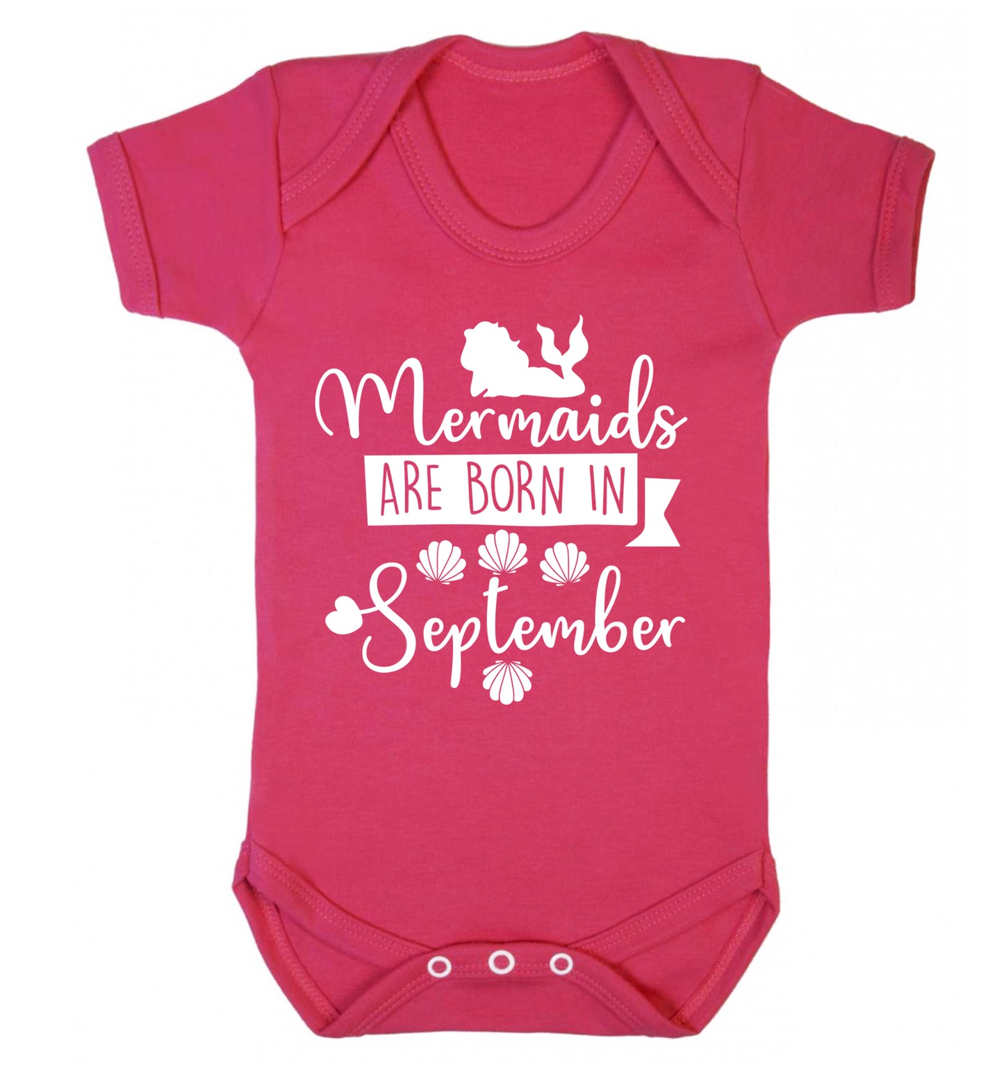 Mermaids are born in September Baby Vest dark pink 18-24 months