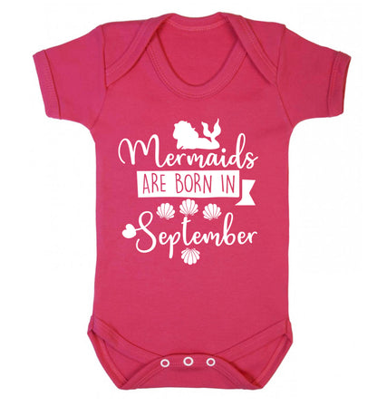 Mermaids are born in September Baby Vest dark pink 18-24 months