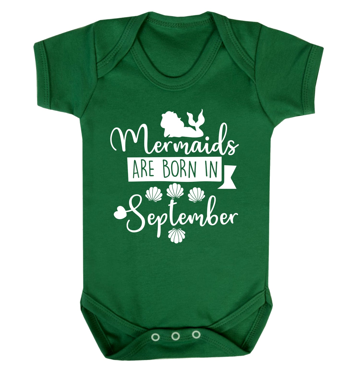 Mermaids are born in September Baby Vest green 18-24 months