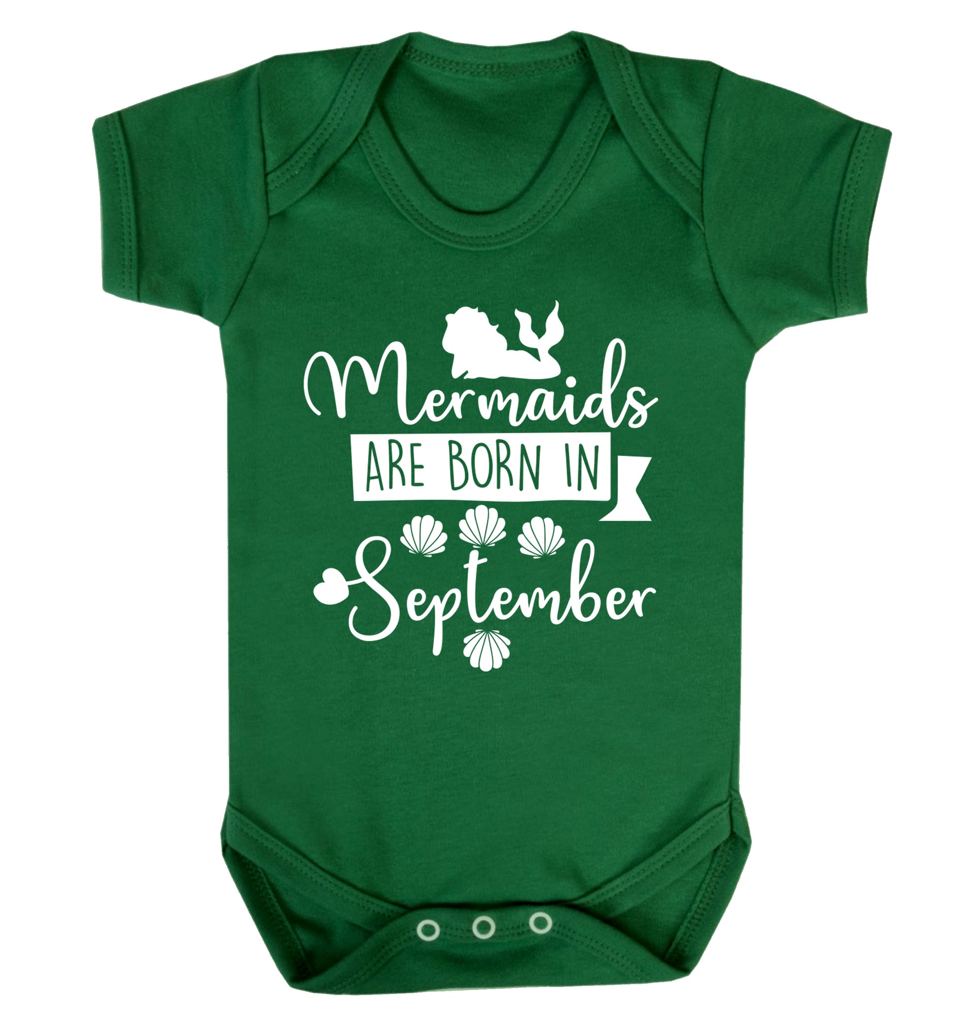 Mermaids are born in September Baby Vest green 18-24 months