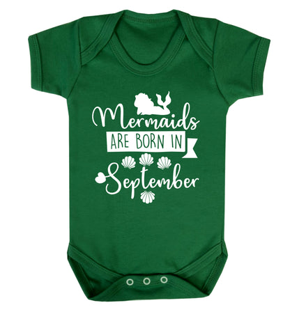 Mermaids are born in September Baby Vest green 18-24 months