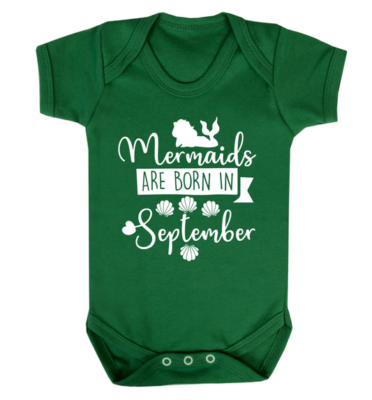 Mermaids are born in September Baby Vest green 18-24 months