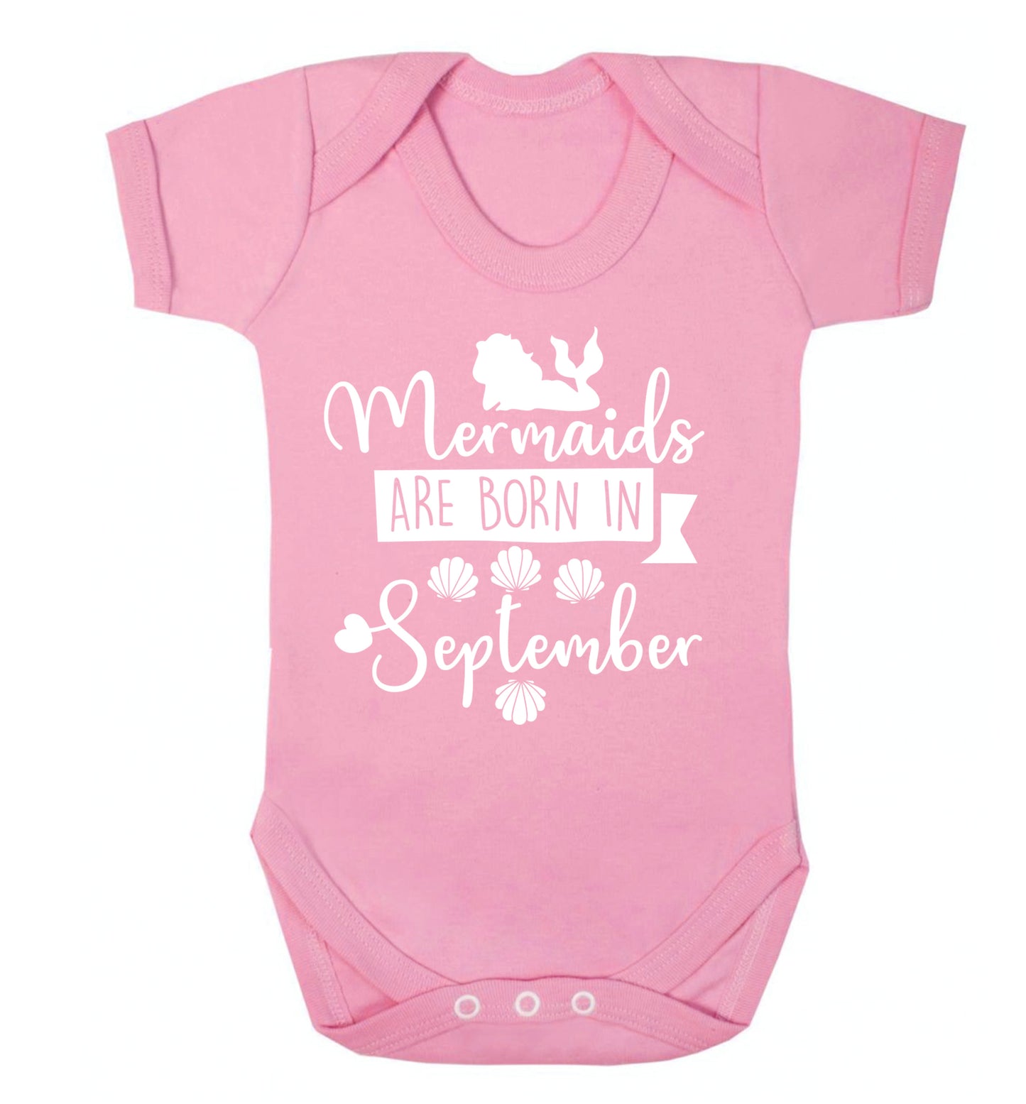 Mermaids are born in September Baby Vest pale pink 18-24 months