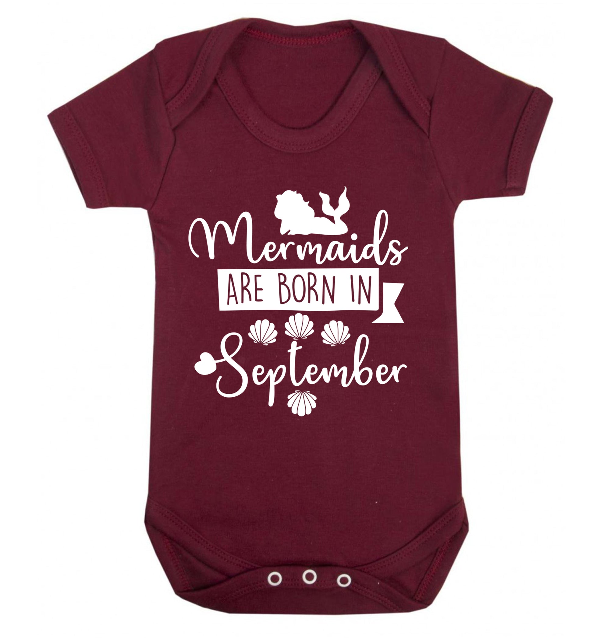 Mermaids are born in September Baby Vest maroon 18-24 months