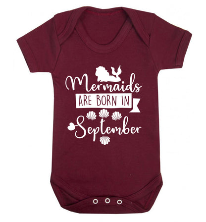 Mermaids are born in September Baby Vest maroon 18-24 months