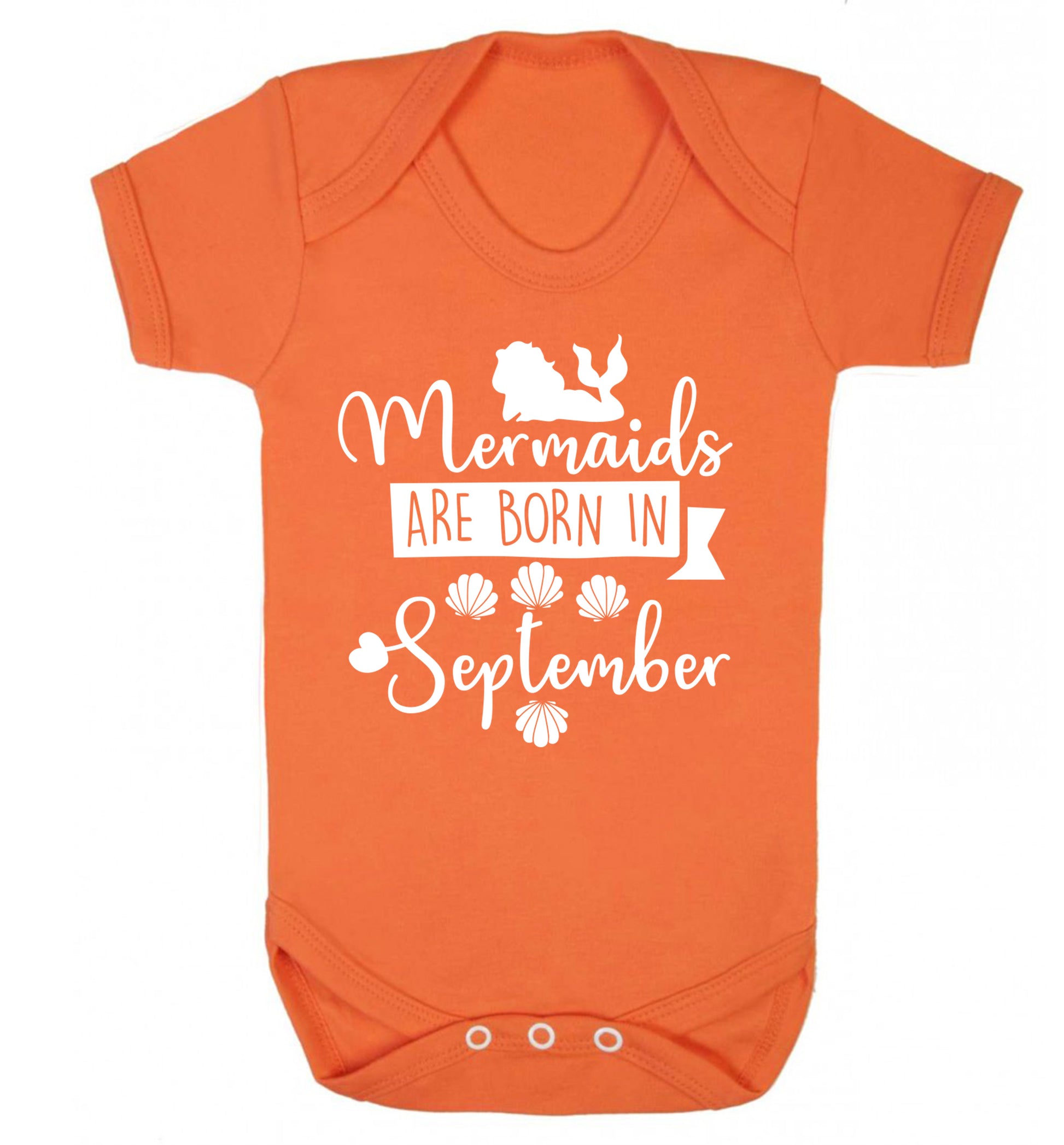 Mermaids are born in September Baby Vest orange 18-24 months
