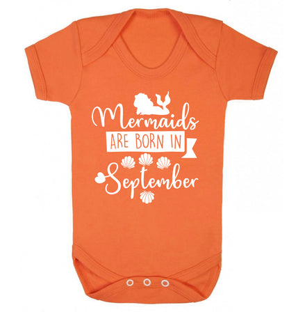 Mermaids are born in September Baby Vest orange 18-24 months