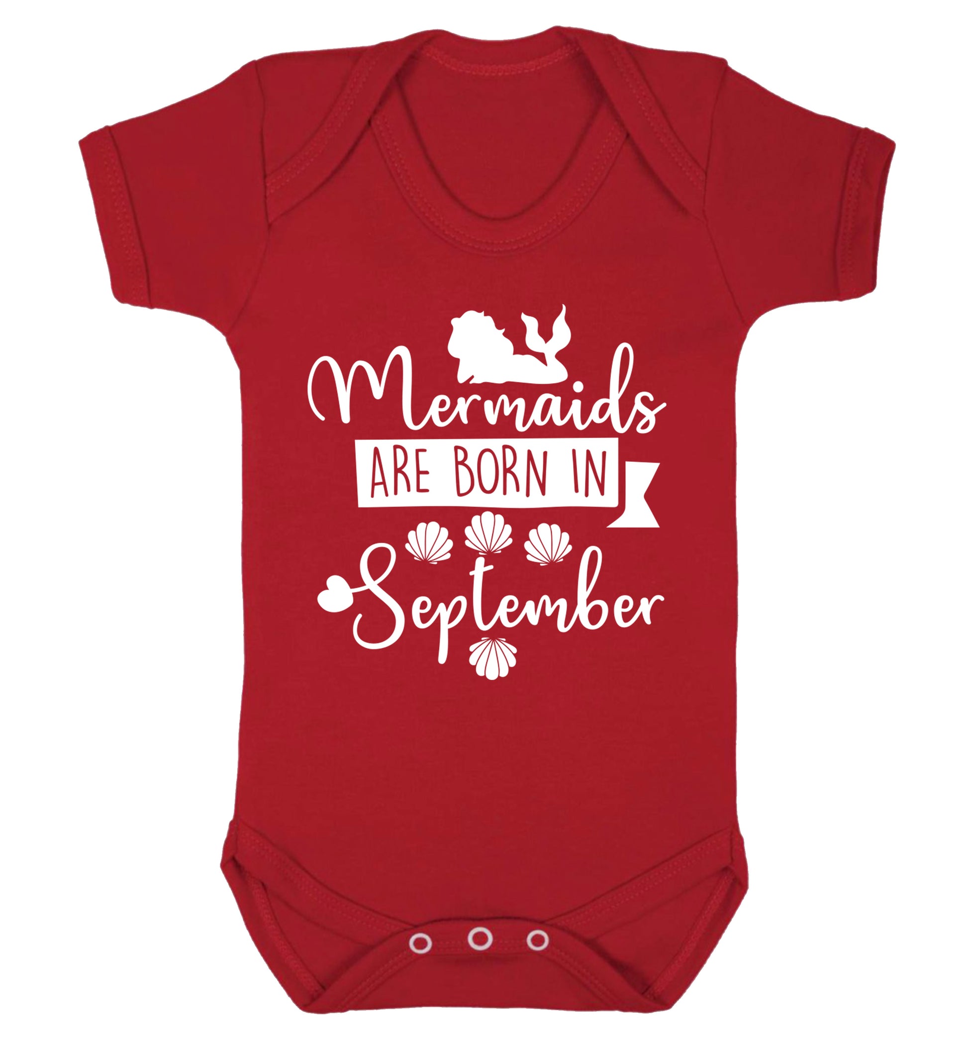 Mermaids are born in September Baby Vest red 18-24 months