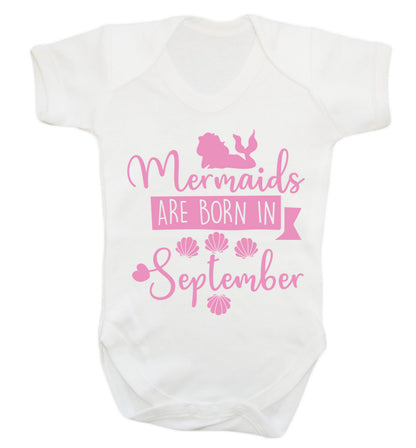 Mermaids are born in September Baby Vest white 18-24 months