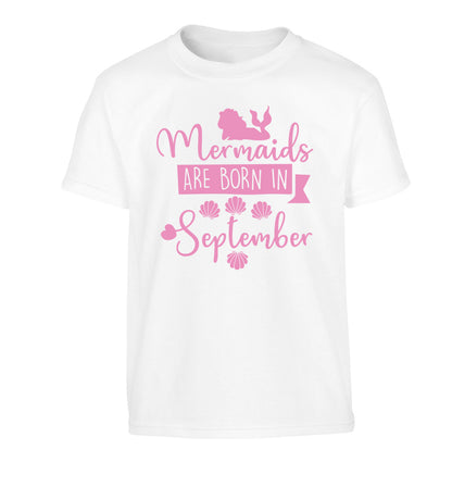 Mermaids are born in September Children's white Tshirt 12-13 Years
