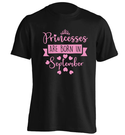 Princesses are born in September adults unisex black Tshirt 2XL
