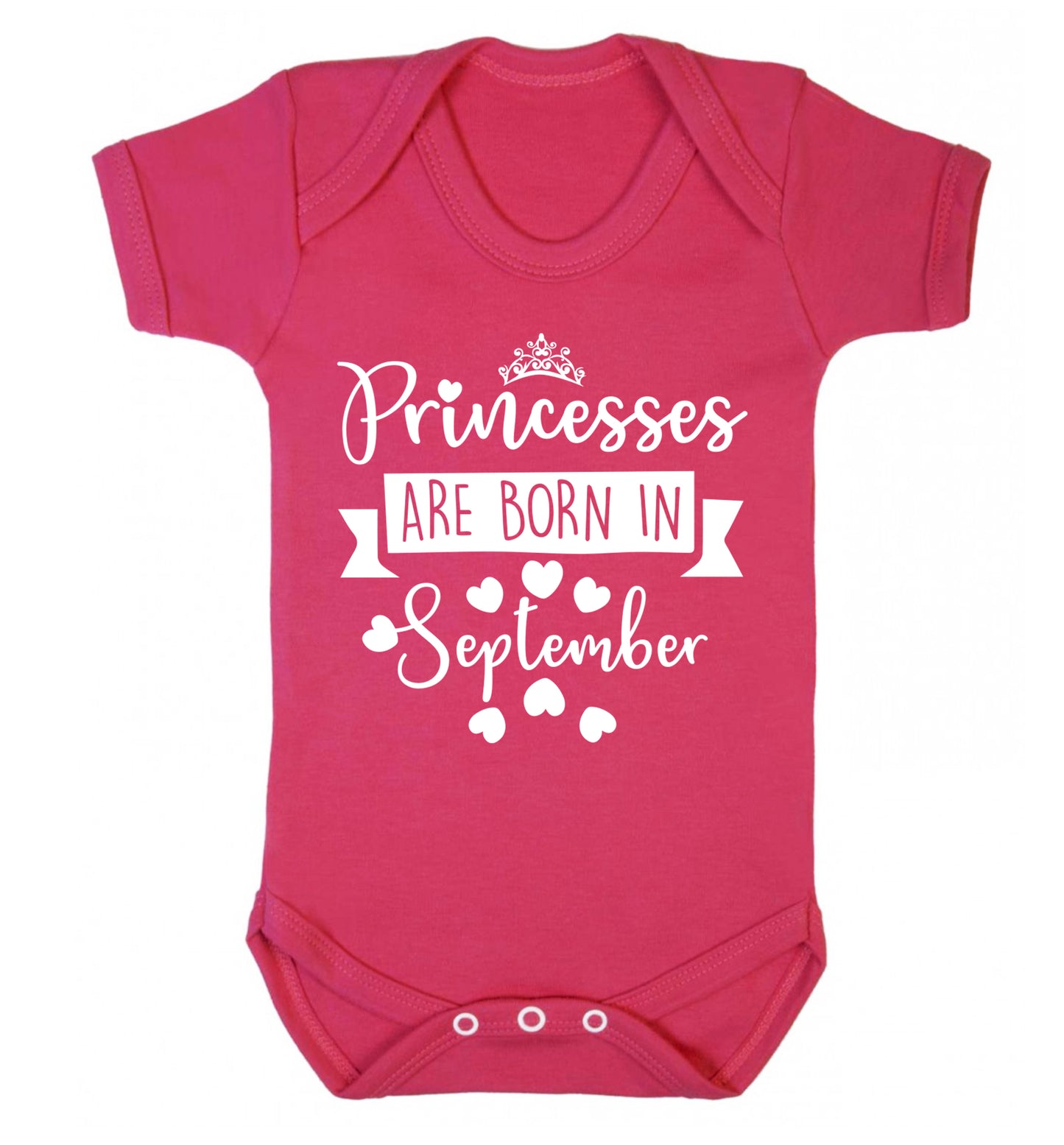 Princesses are born in September Baby Vest dark pink 18-24 months