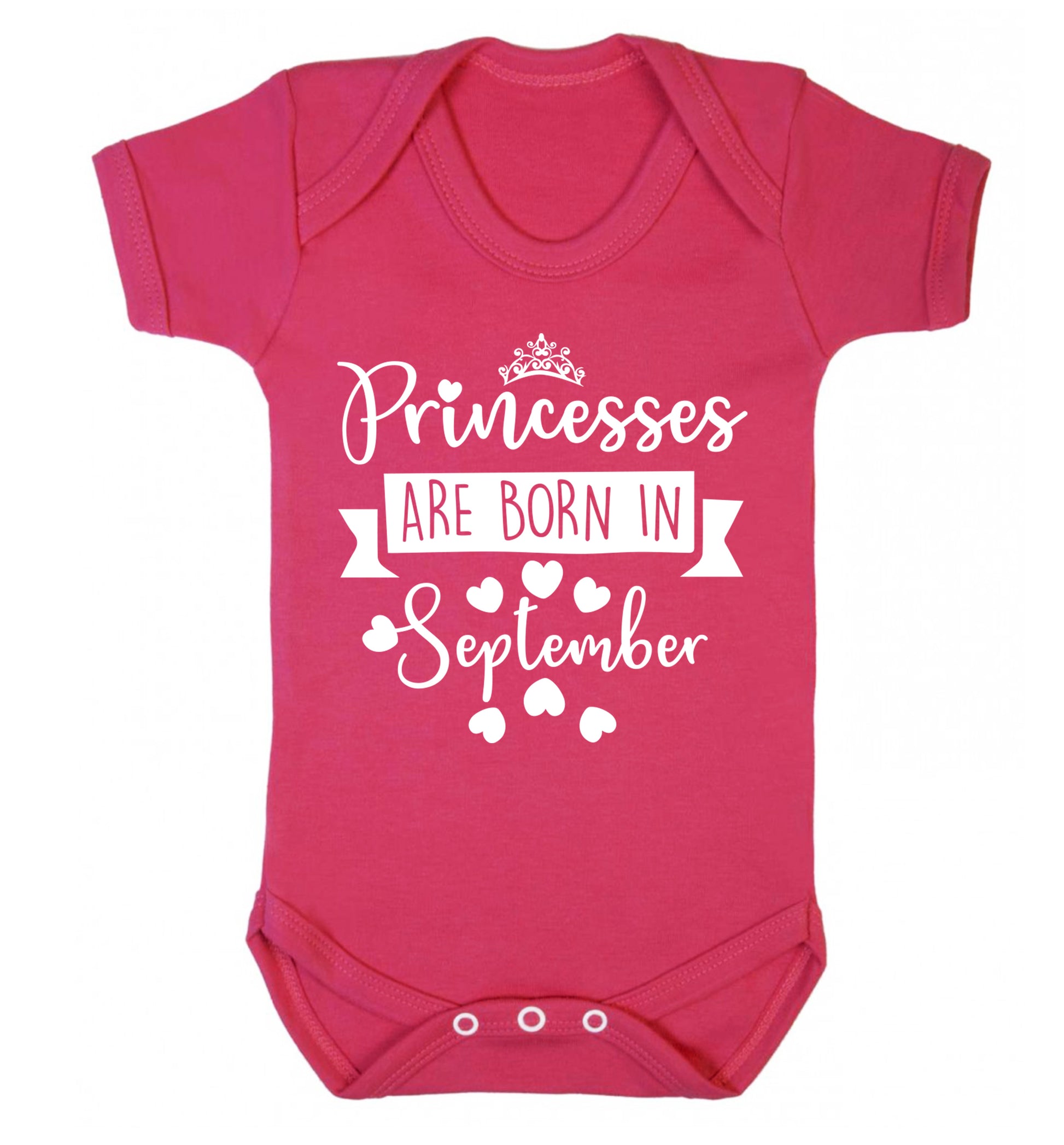 Princesses are born in September Baby Vest dark pink 18-24 months