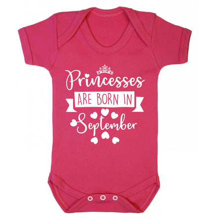 Princesses are born in September Baby Vest dark pink 18-24 months