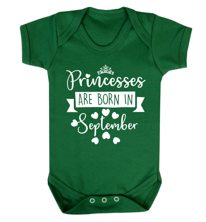 Princesses are born in September Baby Vest green 18-24 months