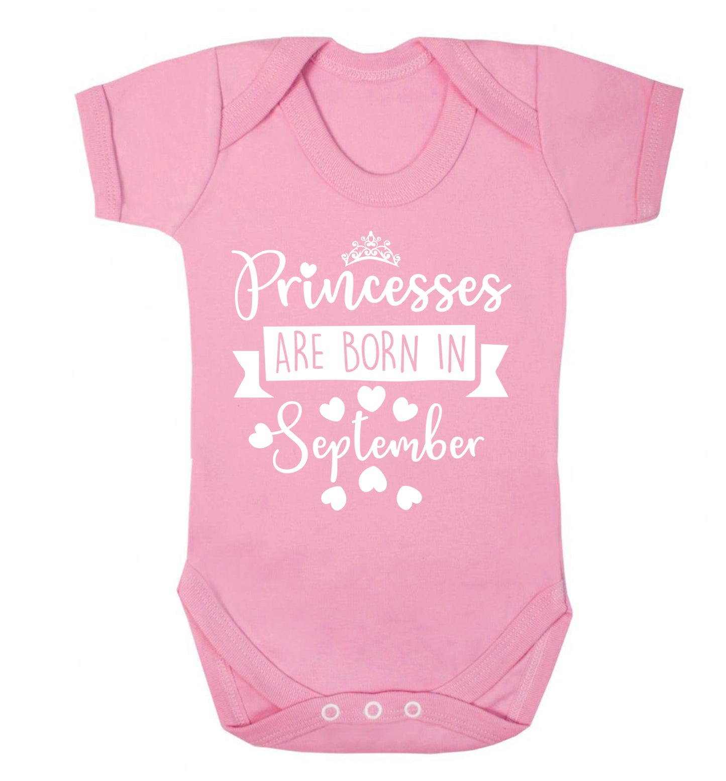 Princesses are born in September Baby Vest pale pink 18-24 months