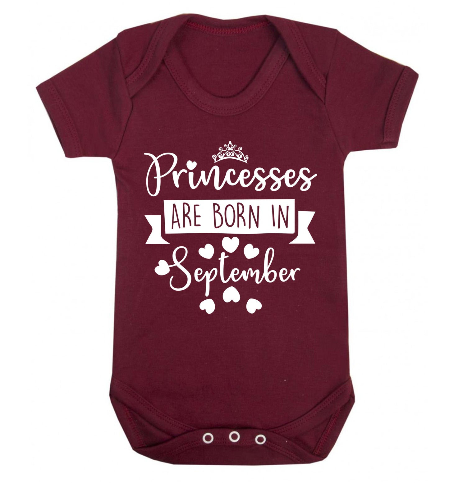 Princesses are born in September Baby Vest maroon 18-24 months
