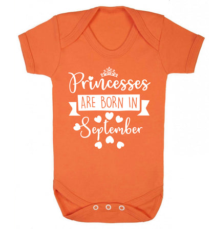 Princesses are born in September Baby Vest orange 18-24 months