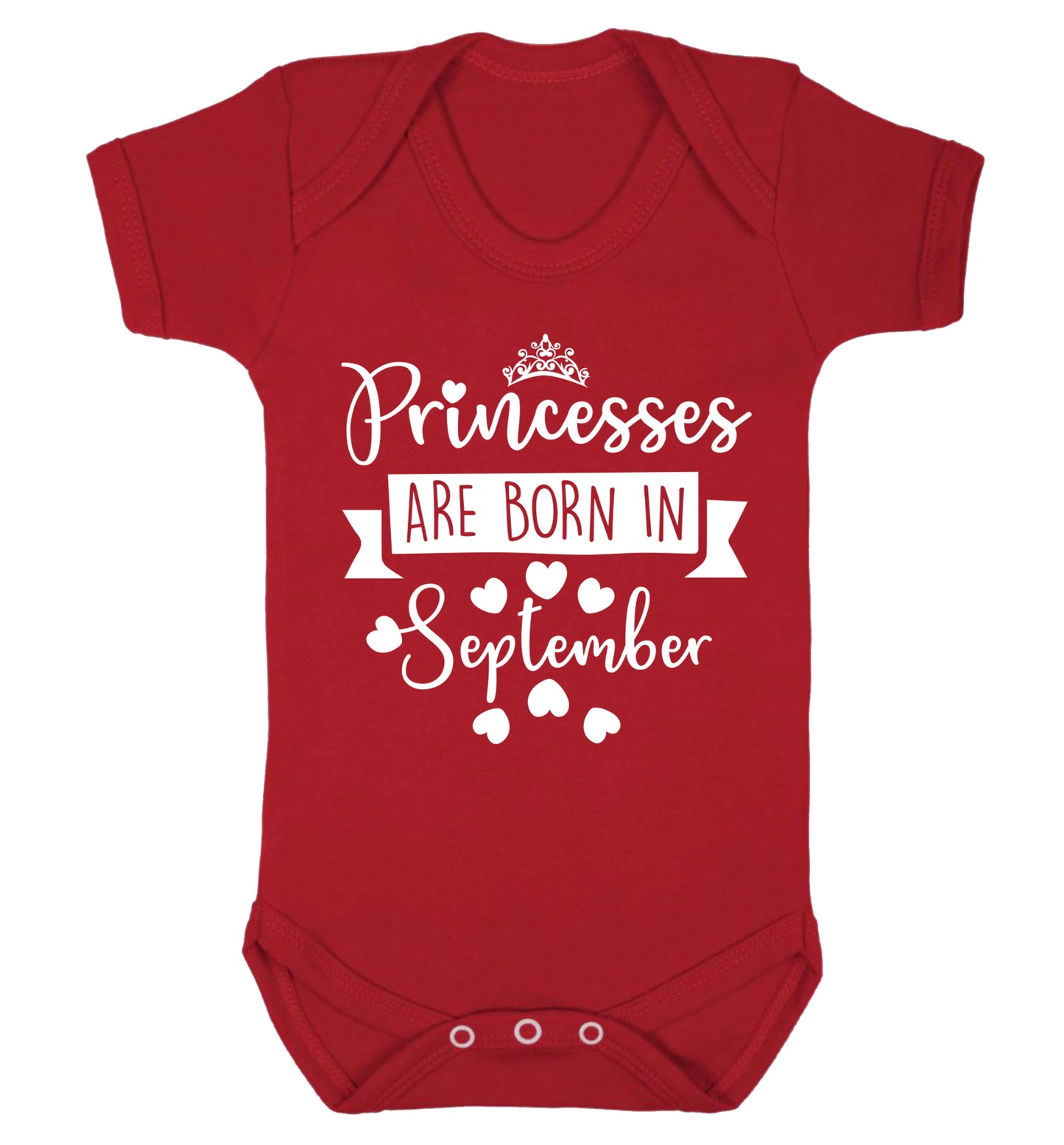 Princesses are born in September Baby Vest red 18-24 months