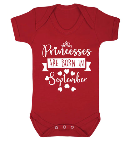 Princesses are born in September Baby Vest red 18-24 months