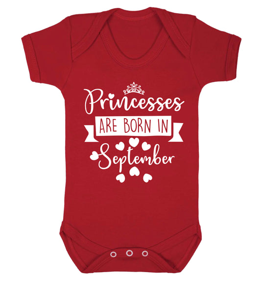 Princesses are born in September Baby Vest red 18-24 months