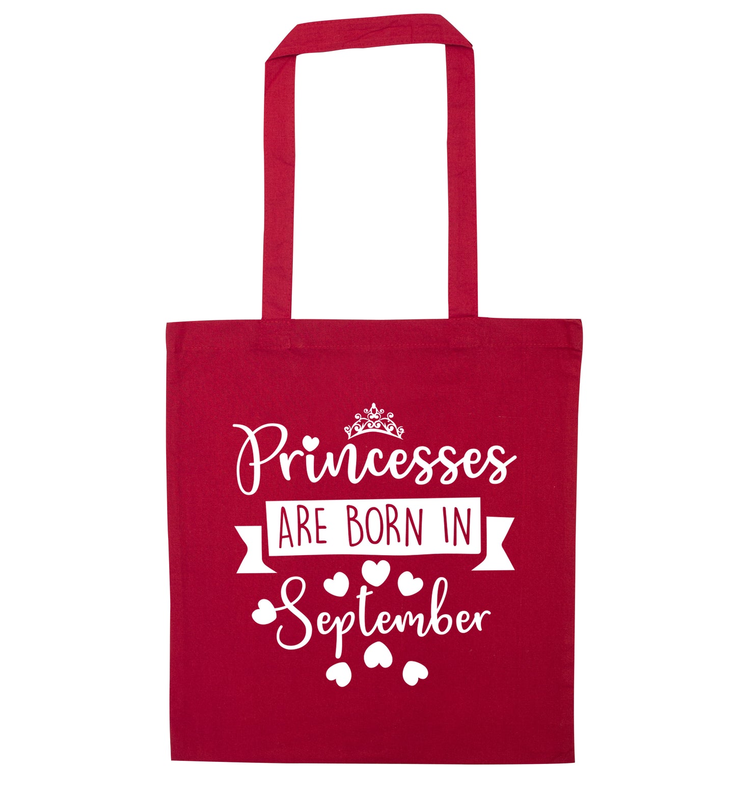 Princesses are born in September red tote bag
